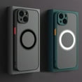 thumbnail image 1 of Luxury Matte Magnetic Wireless Charging Phone Case For iPhone 15 14 13 12 11 Pro Max Plus Full Coverage Shockproof Armor Silicone Bumper Clear Hard PC Cover, 1 of 5