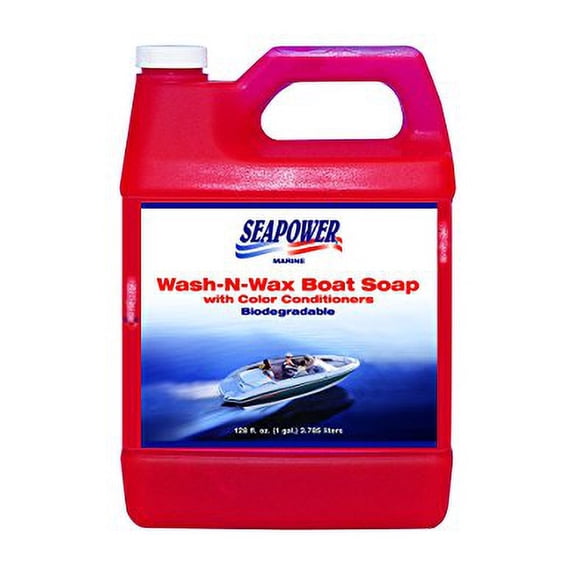 TR Industries SWS-128 Seapower Marine Wash-N-Wax Boat Soap - Biodegradeable -1 Gallon