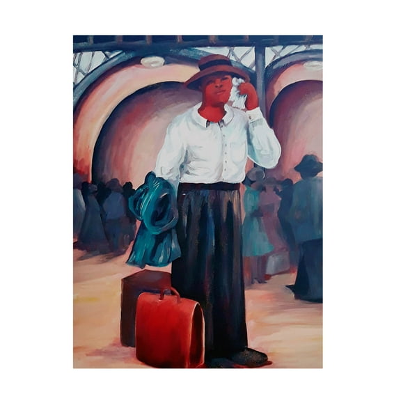 Trademark Fine Art Janie McGee Man on a Train Canvas Wall Art