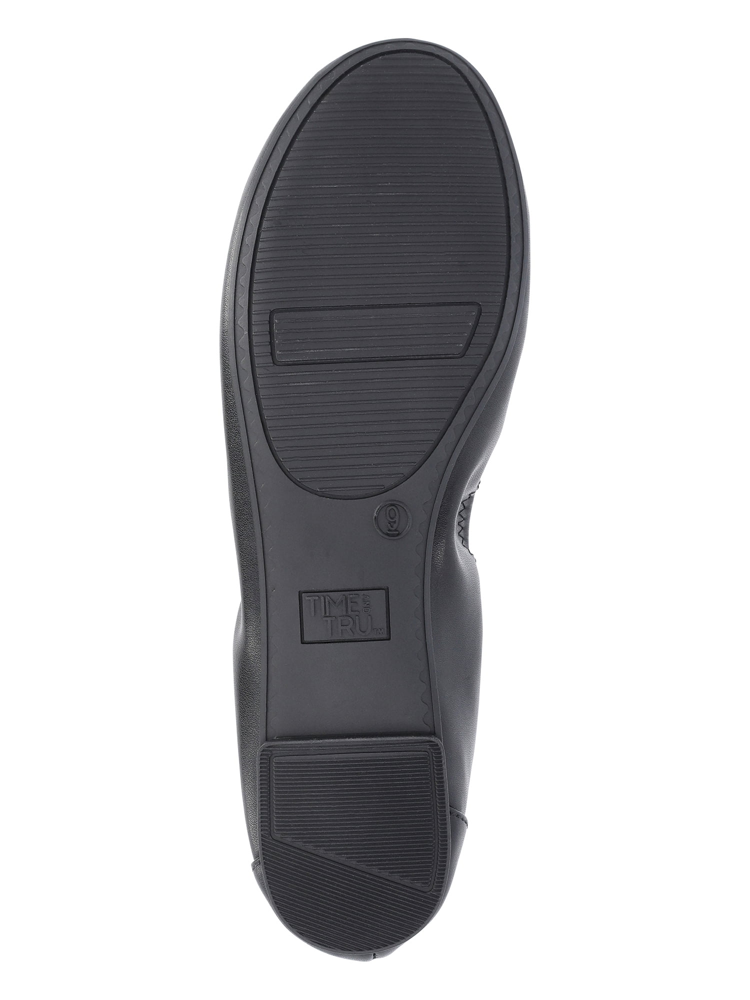 Time and Tru Women's Scrunch Ballet Flats, Wide Width Available