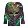thumbnail image 3 of Xixinqiwan Mens Mardi Gras Clothing,Casual Round Neck Tunic Blouse Fat Tuesday Tee New Orleans Carnival Party Clothing, 3 of 5