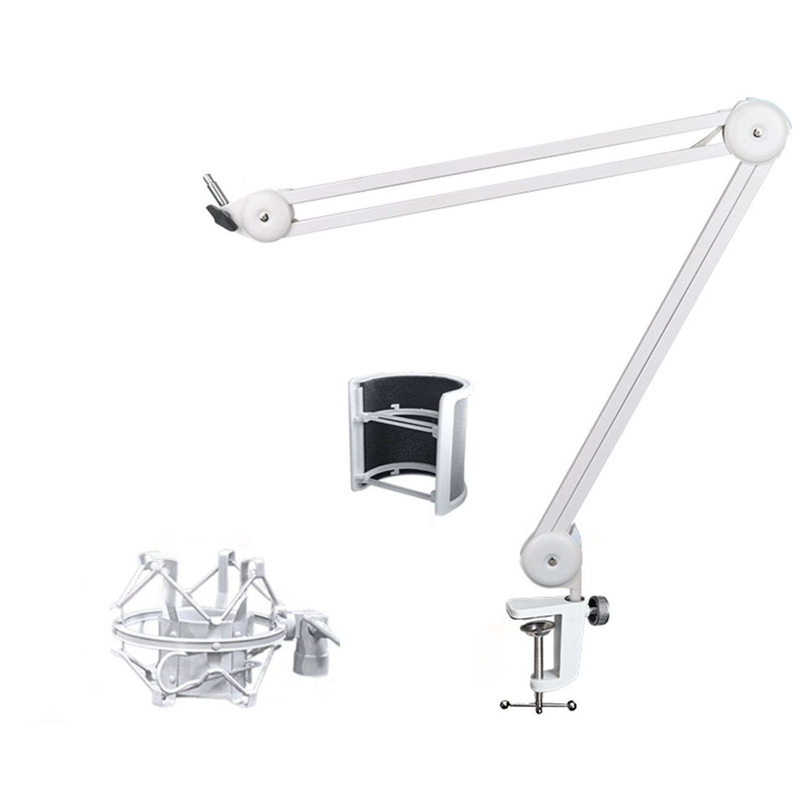 Foldable Mic Boom All Metal Microphone Arm Stand Holder with/without Shockproof Mount for Podcasters and Streamers