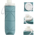 thumbnail image 1 of Botellas de agua plegables, portátiles, reutilizables, a prueba de fugas, de silicona, tamaño de bolsillo, botellas de viaje para gimnasio, correr, ciclismo [600ml/20,3oz], 1 of 5