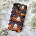 thumbnail image 5 of Spooky Bookshelf Phone Case, Cute Ghosts and Pumpkins, Unique Halloween Protective Case for iPhone 17 16 15 14 13 12 11, 5 of 6