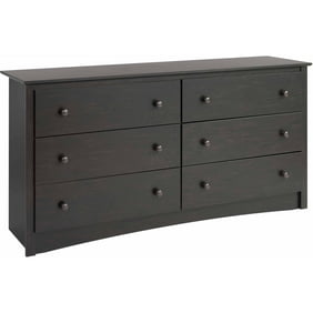 Cherry Finish Solid Pine Shaker 6 Drawer Dresser Walmart Com