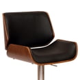 thumbnail image 3 of Bowery Hill Tabouret de Bar Pivotant Moderne en Similicuir 33 Pouces Noir, 3 of 4