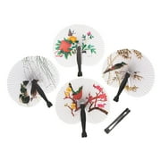 ORIENTAL FOLDING FANS (10 1/4") - Party Supplies - 12 Pieces