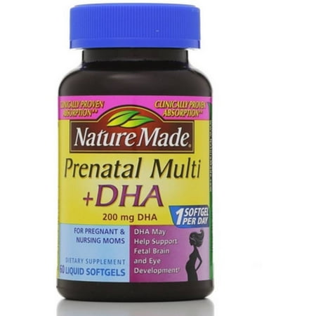 Nature Made Prenatal Multi + DHA, Liquid Softgels 60 ea - Walmart.com