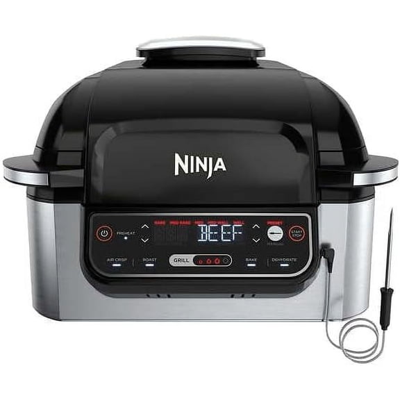 Restored Certified NINJA Foodi 5-in-1 4-qt. Air Fryer Indoor Electric Grill LG450CO - Black (Refurbished)