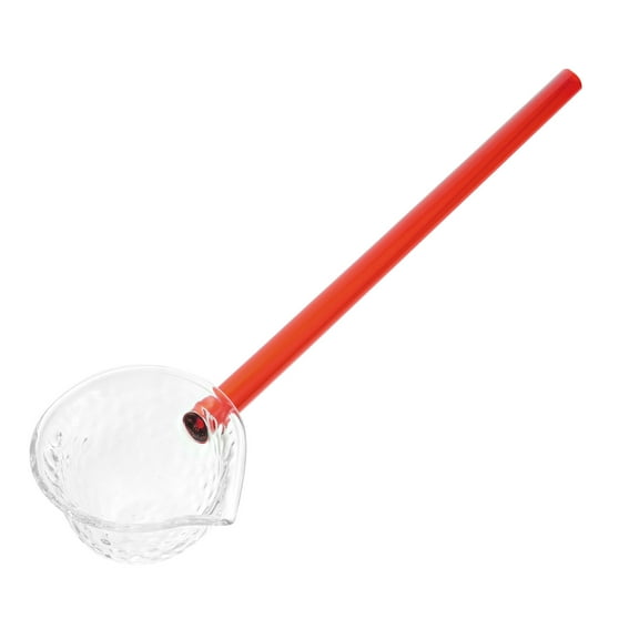 OATIPHO Red Glass Tea Spoon Smooth Handle Comfortable Grip High Borosilicate for Home