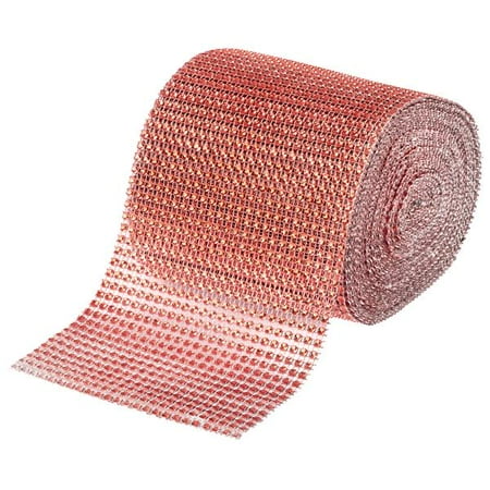 

1 Pc Rhinestone Mesh Roll (30Ft) - Rose Gold For Use On Wrapping Bouquets Centerpieces Cakes Table Decor