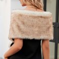 thumbnail image 6 of XMMSWDLA Long Wedding Faux Fur Wraps and Shawls Wedding Bridal for Brides and Bridesmaids Beige Fall Scarves, 6 of 9