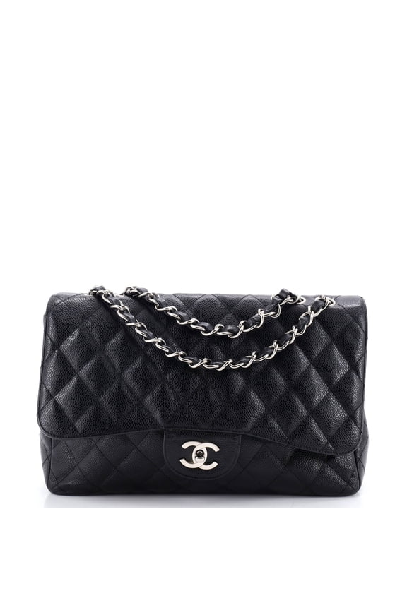 Pre-Owned Vintage Classic Single Flap Bag Quilted Caviar Jumbo By Rebag