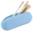 thumbnail image 3 of Meiyuuo Travel Makeup Brush Holder, Large Silicone Brushes Set Protect Cover Bag Small Items Organizer Zipper Closure Pouch, Waterproof Cute Case for Daily, Work Gift for Her Haze Blue, 3 of 10