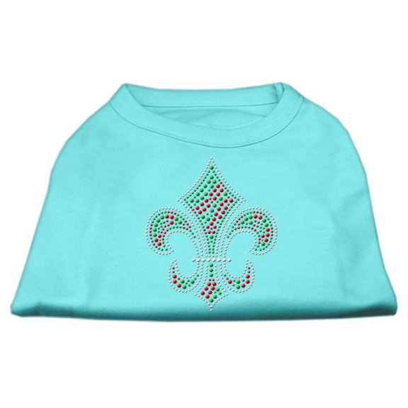 Holiday Fleur de lis Rhinestone Shirts Aqua XS (8)