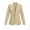 Khaki, variant on Womens Single Button Notched Lapel Blazer Jacket Long Sleeve Fitted Formal Casual Office Sport Coat With Patch Pockets Black XXL