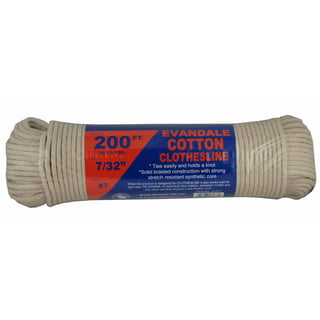 Natural Scottie Cotton Braided Clothes Line Rope - (7/32 inch) - Cotton Rope Clothesline - All Purpose Laundry Line Dryer Rope (50 Feet) Pack of 2