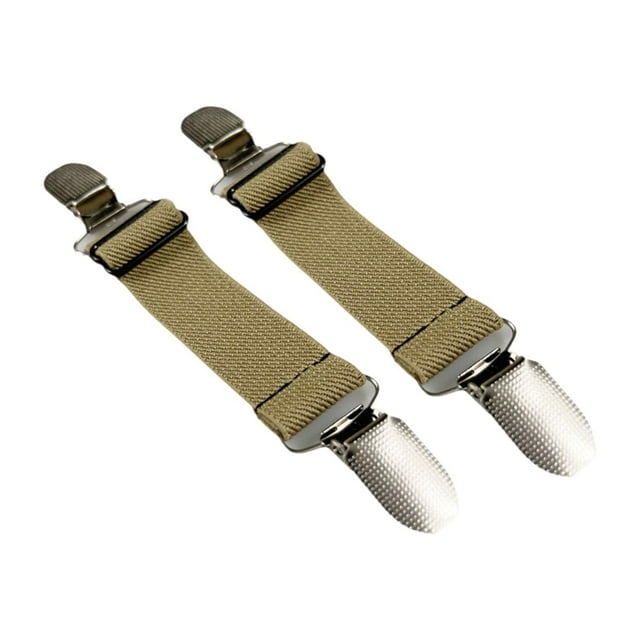 2 pinzas ajustables para cinturón elástico de pantalón, para suéter, guantes, ropa de niña Caqui