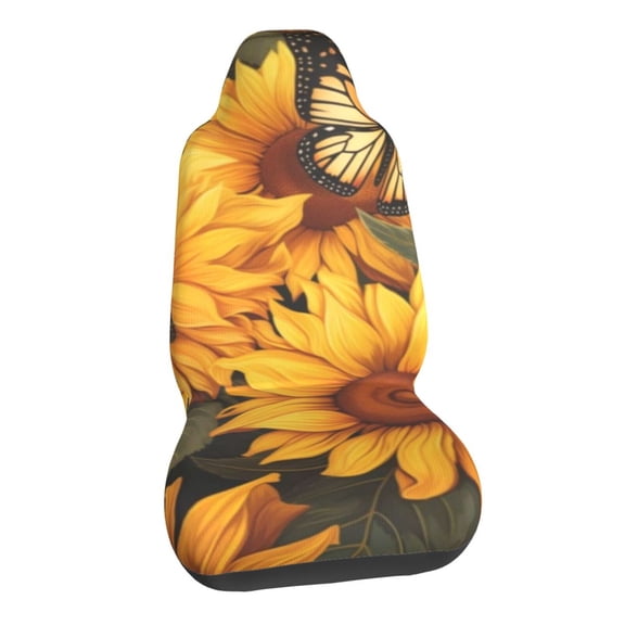 Sunflower Butterfly Car Seat Covers Stretch Car Seat Protectors Universal Fit