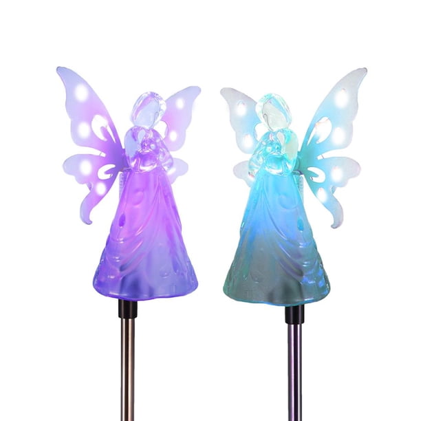 Matsuzay 2pcs Angel Stake Lights Led Solar Garden Light Iluminación decorativa del paisaje IP45 Lámparas de estaca al aire libre a prueba de agua Iluminación y accesorios Matsuzay HA018018-00