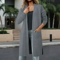 thumbnail image 2 of DHFJKG Women Longline Cardigan Sweater Soft Knit Solid Color Open Front Knee-Length Outerwear Elegant Casual Loose Fit Fall Winter Leisure Coat, 2 of 9