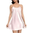 thumbnail image 2 of HongQid Womens Nightgown Sleeveless Sleepwear V Neck Sleep Dress Soft Nightshirt Sleeveless Nightdress Chemise, 2 of 8