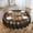 Circular Mosaic Tile Design, variant on Floral Blue White Circle Round Tablecloth Waterproof Oil Proof Spill Proof Table Cloth 70" for Camping, Dining, Indoor and Outdoor Table Cover