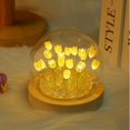 thumbnail image 1 of Luz de Noche de Tulipanes Hecha a Mano DIY TulipáN NiñA Sala de Estar Luz de Noche Luz de Escritorio LáMpara de RomáNtico-Amarillo, 1 of 10
