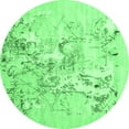 thumbnail image 1 of Ahgly Company Indoor Round Abstract Emerald Green Contemporary Area Rugs, 4' Round, 1 of 4