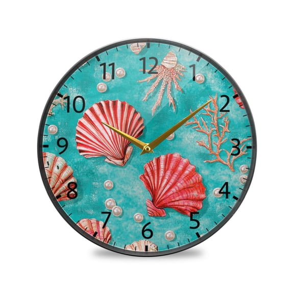 BZSMCE Wall Clock Acrylic Size:9.5*9.5in/11.9*11.9in Beauty Beneath The Waves Design Pattern Clock