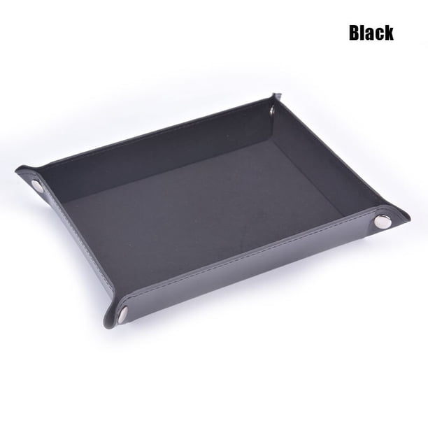 2021 Foldable Dice Tray Box PU Leather Folding Hexagon Key Storage Coin Square Tray Dice Game Table Board Games He Qiyong unisex