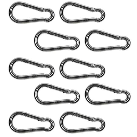 Snap Hook Carabiner SS T316 - 2-3/8" Length - 10 Pack