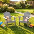 thumbnail image 2 of Gymax 4PCS Kids Adirondack Chairs w/Tilted High Backrest Wide Armrests & Angled Seat Grey, 2 of 9