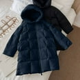 thumbnail image 6 of SuTry Kids Long Coat Down Jacket Thickened Warm Hooded Windproof Fall Winter Plush Lined Outerwear for Children 4-12 Years(Black,9-10 Years), 6 of 9