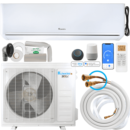 Klimaire DIY 24,000 BTU 23 SEER2 25' Quick Connect Wall Mount Mini-Split with Wall Mounting Bracket - 230V