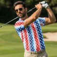 thumbnail image 4 of Aplkyhs Patriotic Star Matching Golf Shirts for Couple His and Hers Golf Shirts Matching Soft and Comfortable for Man Breathable Fabric Lightweight Suitable for Outdoor Sports, 4 of 6