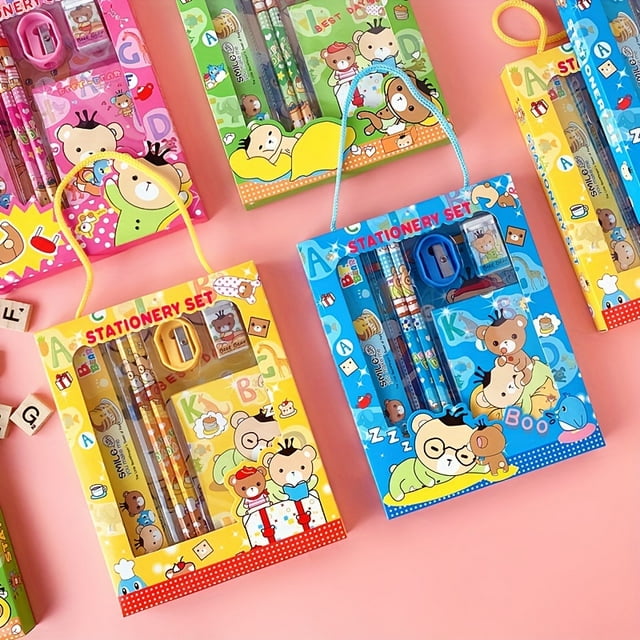 Stationery Set, 6 Piece Set, School Opening Learning Gift Box, Birthday Gift Prize
