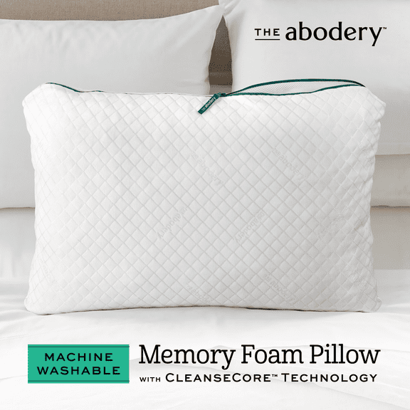 The Abodery Adjustable Fill Memory Foam Bed Pillow, Machine Washable, Standard/Queen