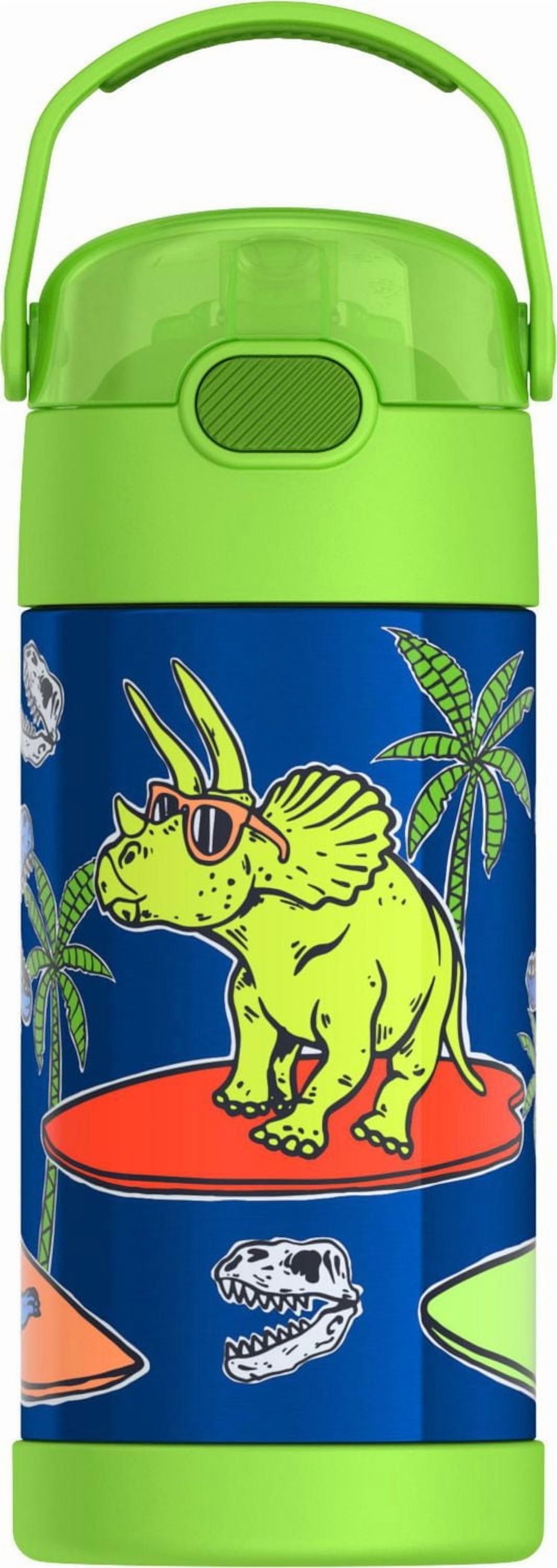 Thermos Kids Bouteille d'eau isotherme sous vide avec paille rabattable, 355 ml