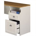 thumbnail image 2 of Pemberly Row L-Shape Wood Computer Desk in Antique White and Tea Maple, 2 of 3