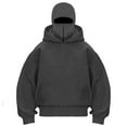 thumbnail image 5 of idosla Balaclava Ninja Zipper Hoodie with Built In Balaclava Unisex Women Long Sleeved Warm Pet Pocket and Winter Streetwear Sportswear Hoodies (Grey, XXL), 5 of 5