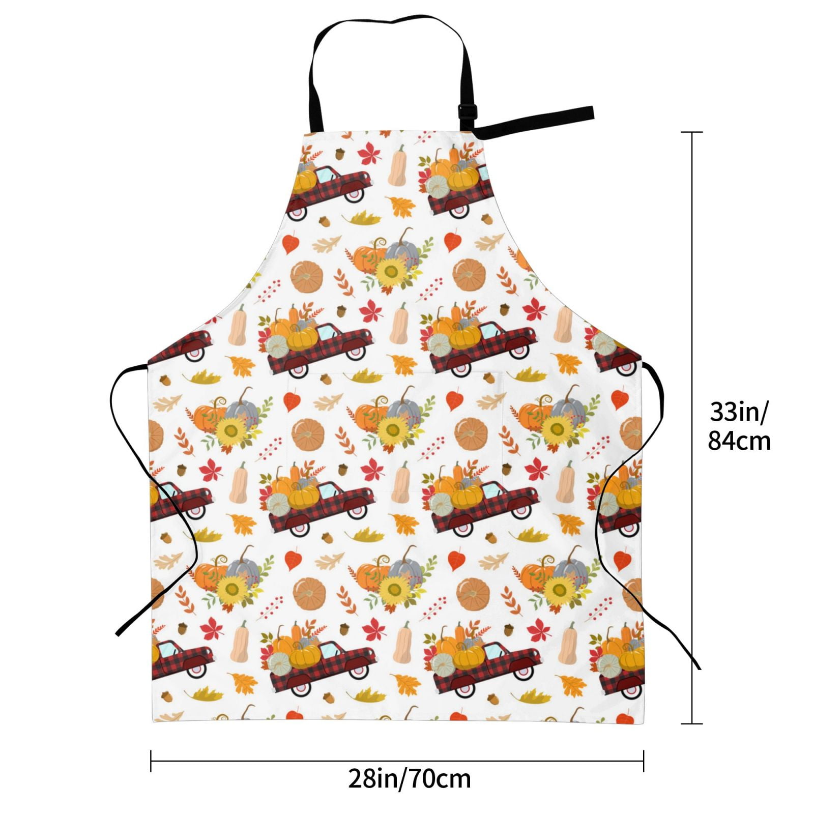Kdxio Autumn Red Truck Apron with Pockets Adjustable Kitchen Aprons for Men Women Waterproof Aprons for Cooking,Drawing,Crafting, Baking Household Cleaning