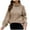 Khaki, variant on IROINNID Womens Sweater Turtleneck Pullover Sweater Solid Color Leisure Mid-Length Long Sleeve Plus Size Tops Sweater Blouse