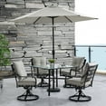 thumbnail image 5 of Hanover Lavallette 5-Piece Adult Modern Steel All Weather Dining Furniture Set Silver Linings, 5 of 15