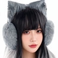 thumbnail image 5 of Cute Cat Ears Ear Warmers Plush Pendant Earmuffs Winter Windproof Female Earflap Christmas Headband Gothic Style Earmuffs, 5 of 7