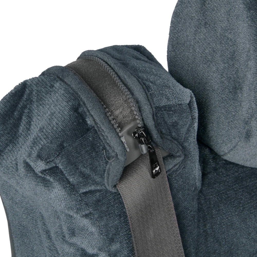BDK TS-303-CC_AMAUG Velour Fabric Front Seat Cover for Trucks SUV Integrated Armrest TS (Charcoal), 1 Pack