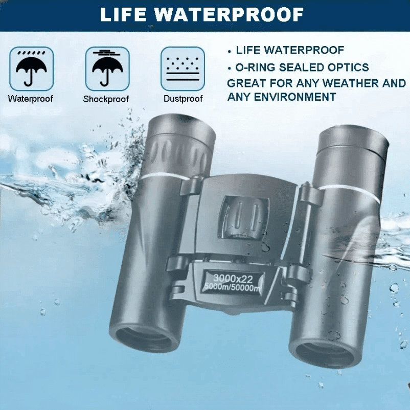 3000x22 Zoom Telescope Professional BAK4 HD Powerful Binoculars Long Range Portable Outdoor Folding FMC Binocular Camping Travel