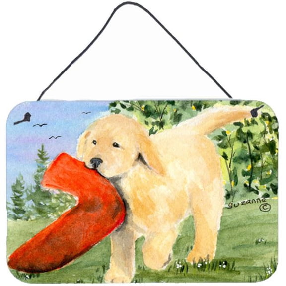 Golden Retriever Indoor Aluminium Metal Wall Or Door Hanging Prints