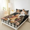 thumbnail image 4 of Manfei Brown Gingerbread Man Bed Sheets,Merry Christmas King Sheets,Xmas Gifts Candy Cane Sheet Set For Girls Boys,Luxury Bedroom Decor,4 Pieces, 4 of 7