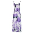 thumbnail image 5 of Usmixi Summer Dresses for Women Plus Size Swing Spaghetti Strap Beach Camisole Sun Dresses Sleeveless V-Neck Tie-Dye Maxi Sun Dress Purple XL Clothes, 5 of 7